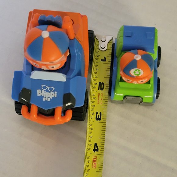 2 Blue Orange Green Blippi Figures Cars Truck Vehicle 2019 2020 Toy - Picture 6 of 11
